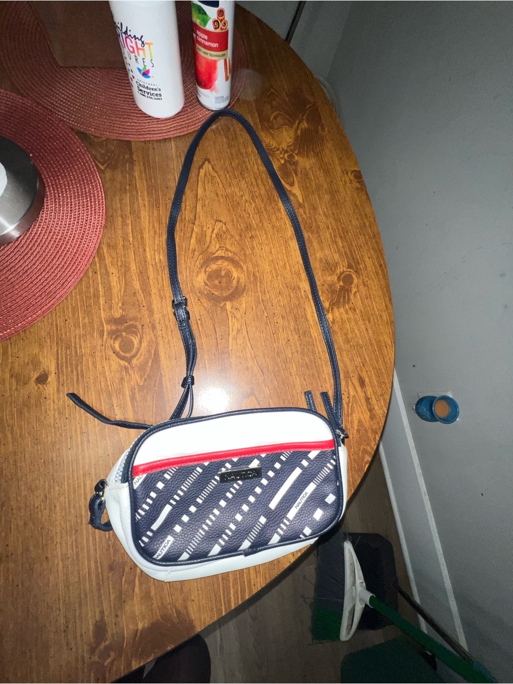Navy, White & Red Crossbody Bag - Casual Men’s Shoulder Bag